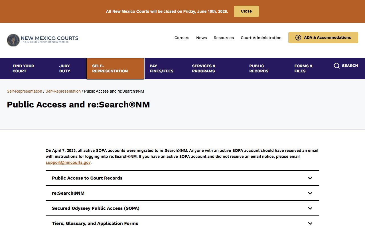 Harding County court records public access and reSearchNM overview