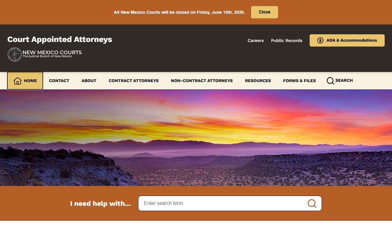 Harding County criminal court records court appointed attorneys portal
