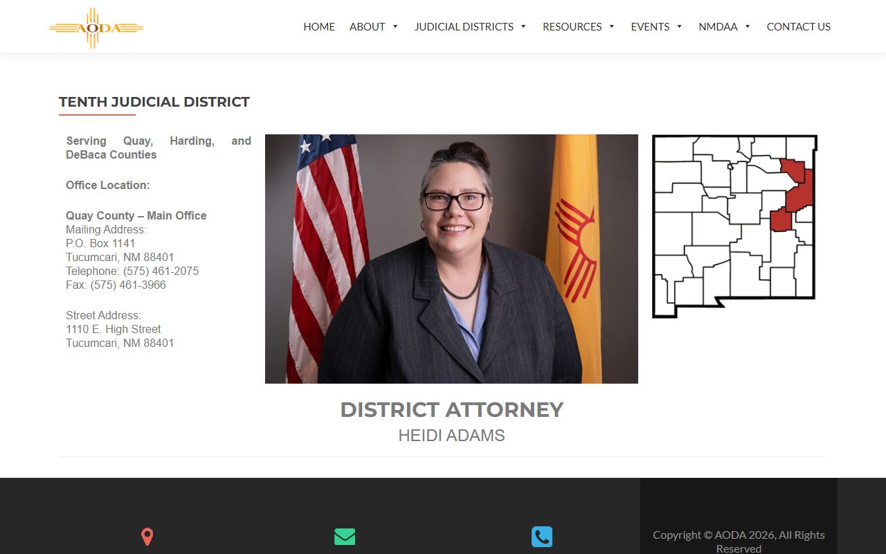 Harding County criminal court records Tenth Judicial District Attorney page
