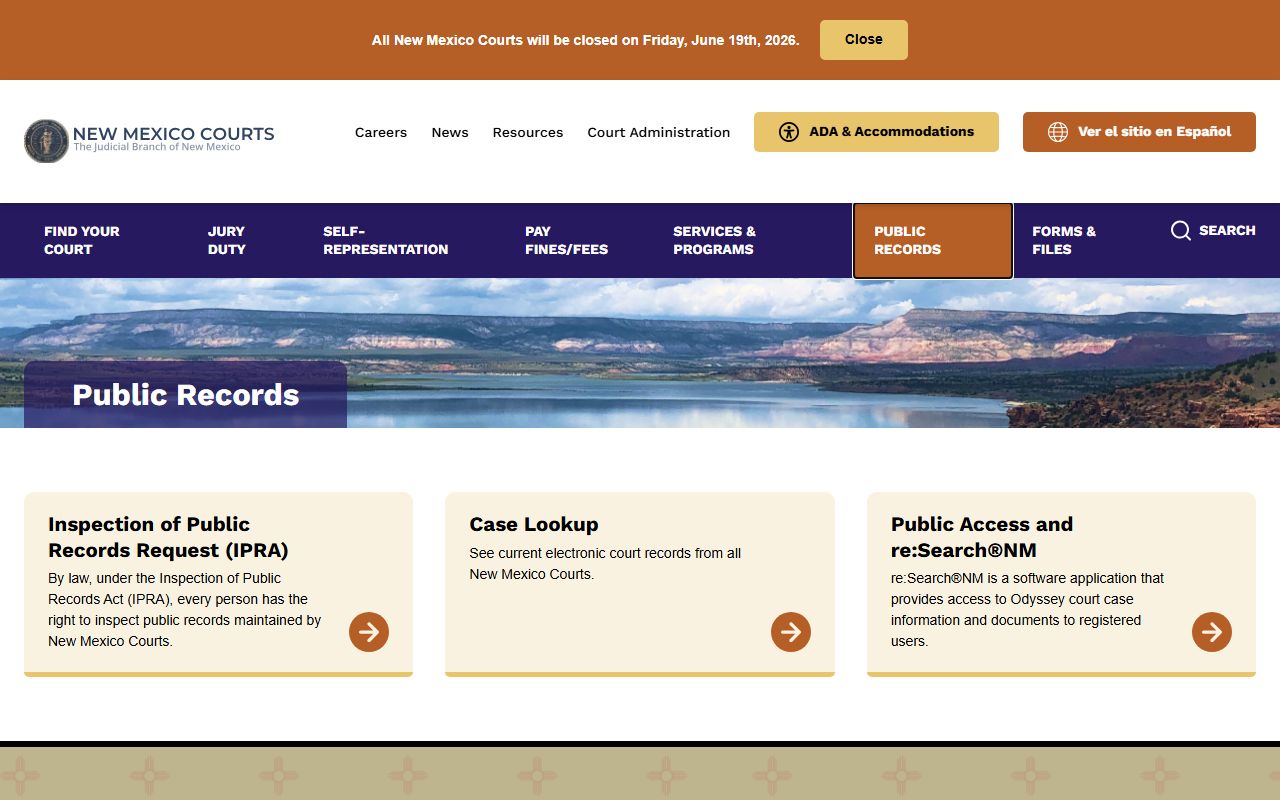 Harding County court records New Mexico Courts public records page