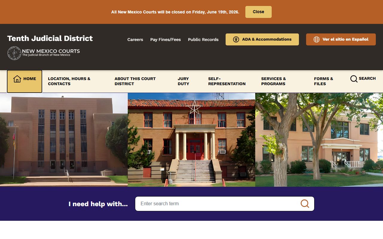 Harding County court records Tenth Judicial District homepage