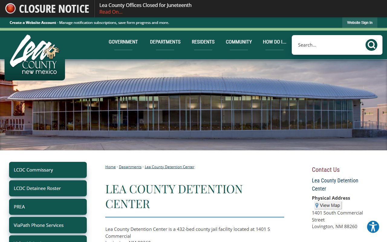 Harding County inmate records Lea County Detention Center