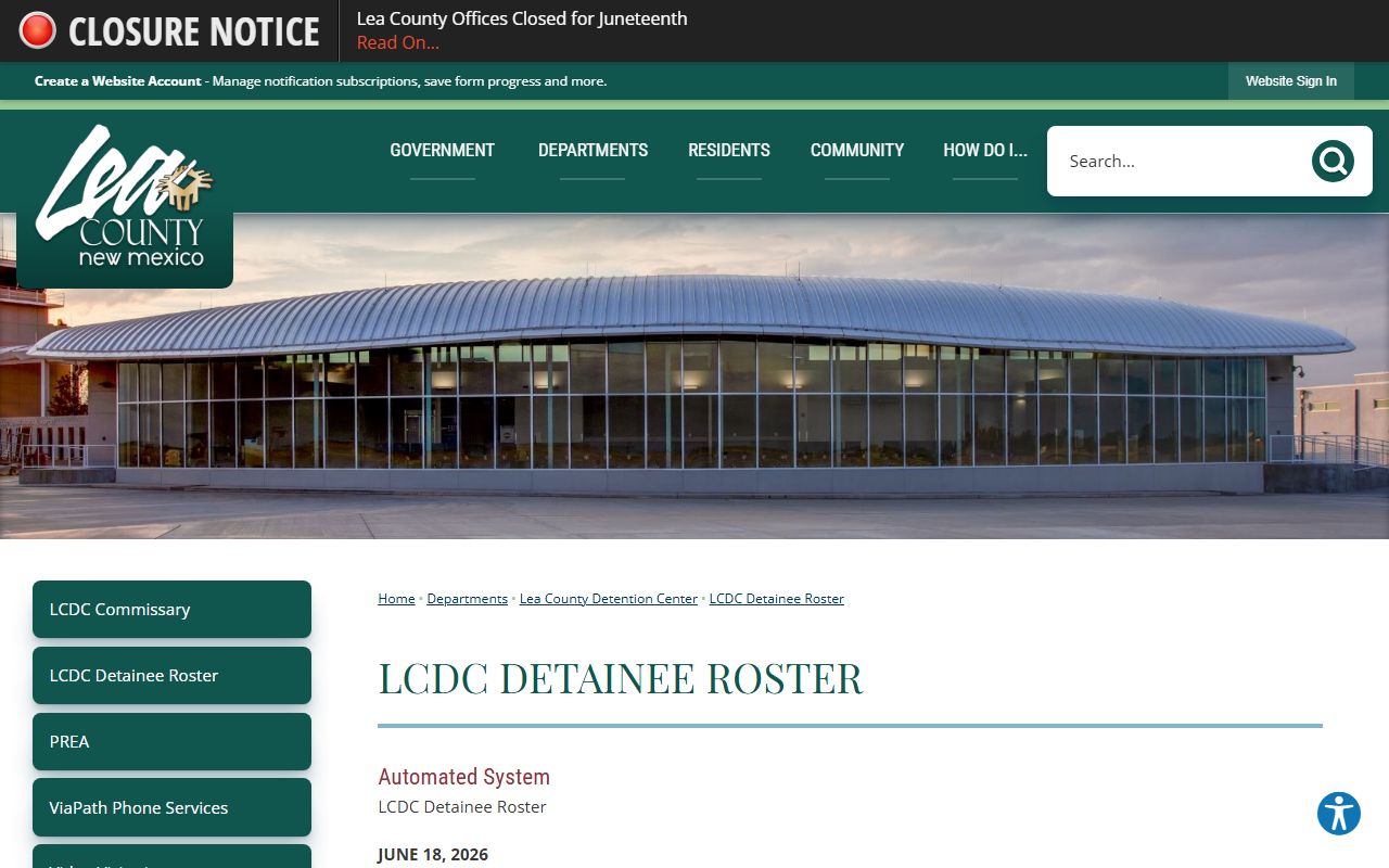 Harding County inmate records Lea County detainee roster