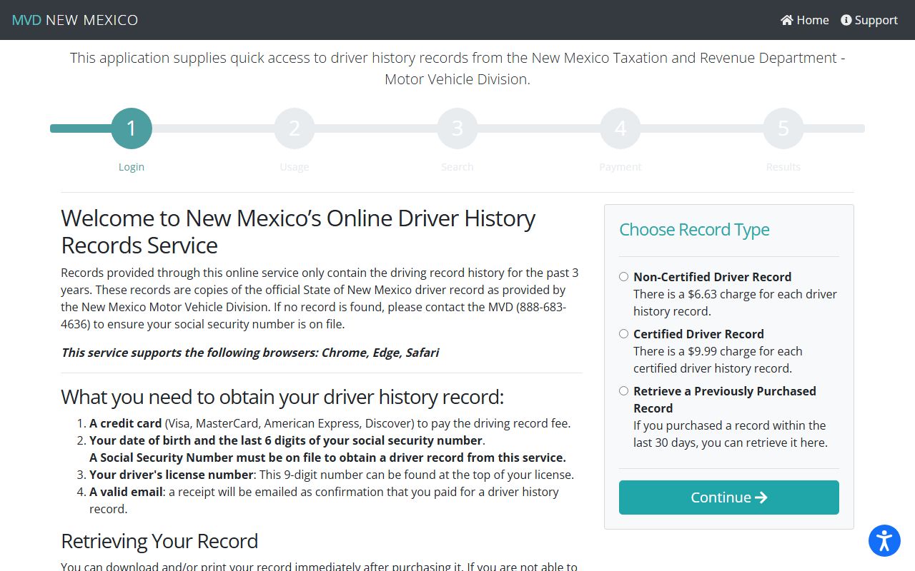 Harding County traffic court records New Mexico driver history service