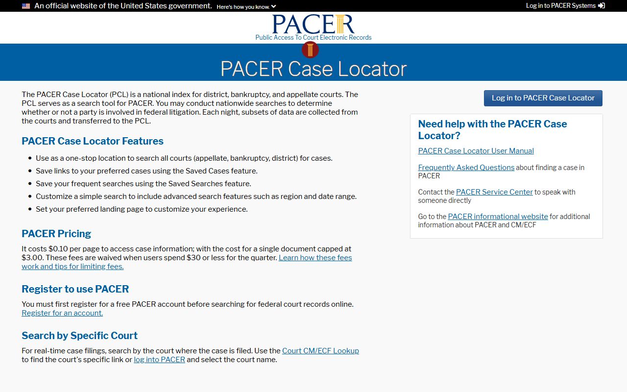 Harding County warrant records PACER case locator