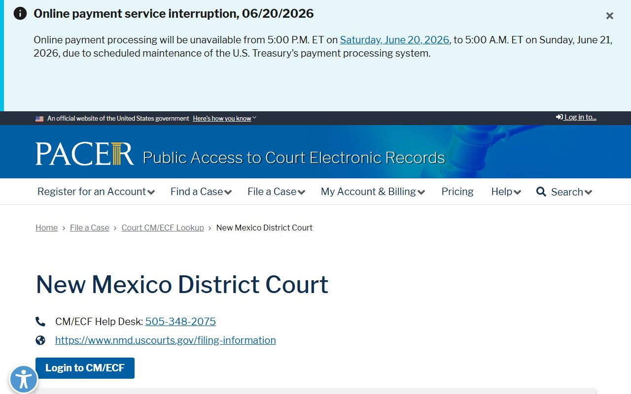 Harding County warrant records PACER New Mexico district lookup